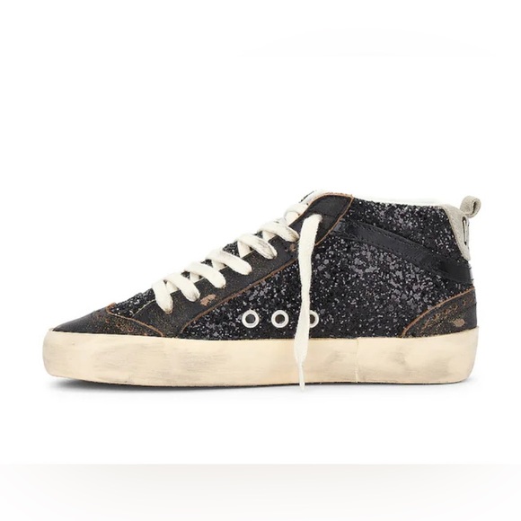 Golden Goose Mid Star Sneaker Black Glitter beige Taupe NIB - Picture 14 of 16